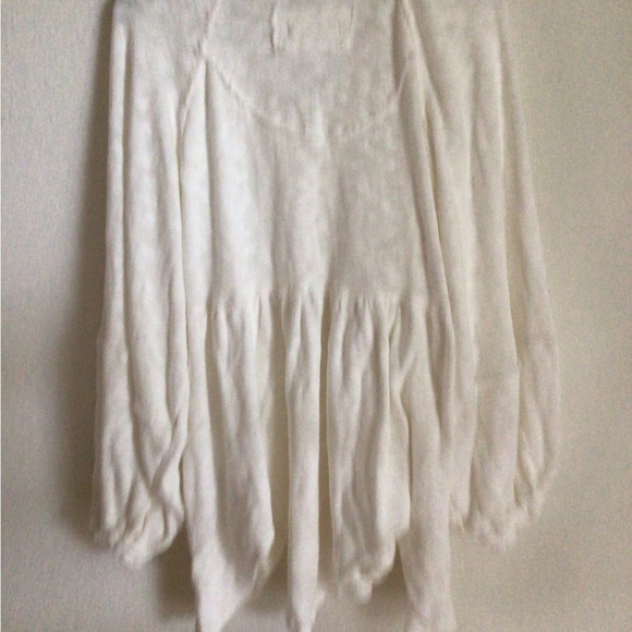 Free People We The Free Snowbell Babydoll White Raglan Boho Cottagecore Top XS/S - Picture 14 of 15
